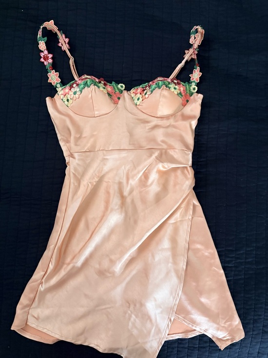 madida Dresses & Skirts - Women's Pink Floral-Trim Mini Dress